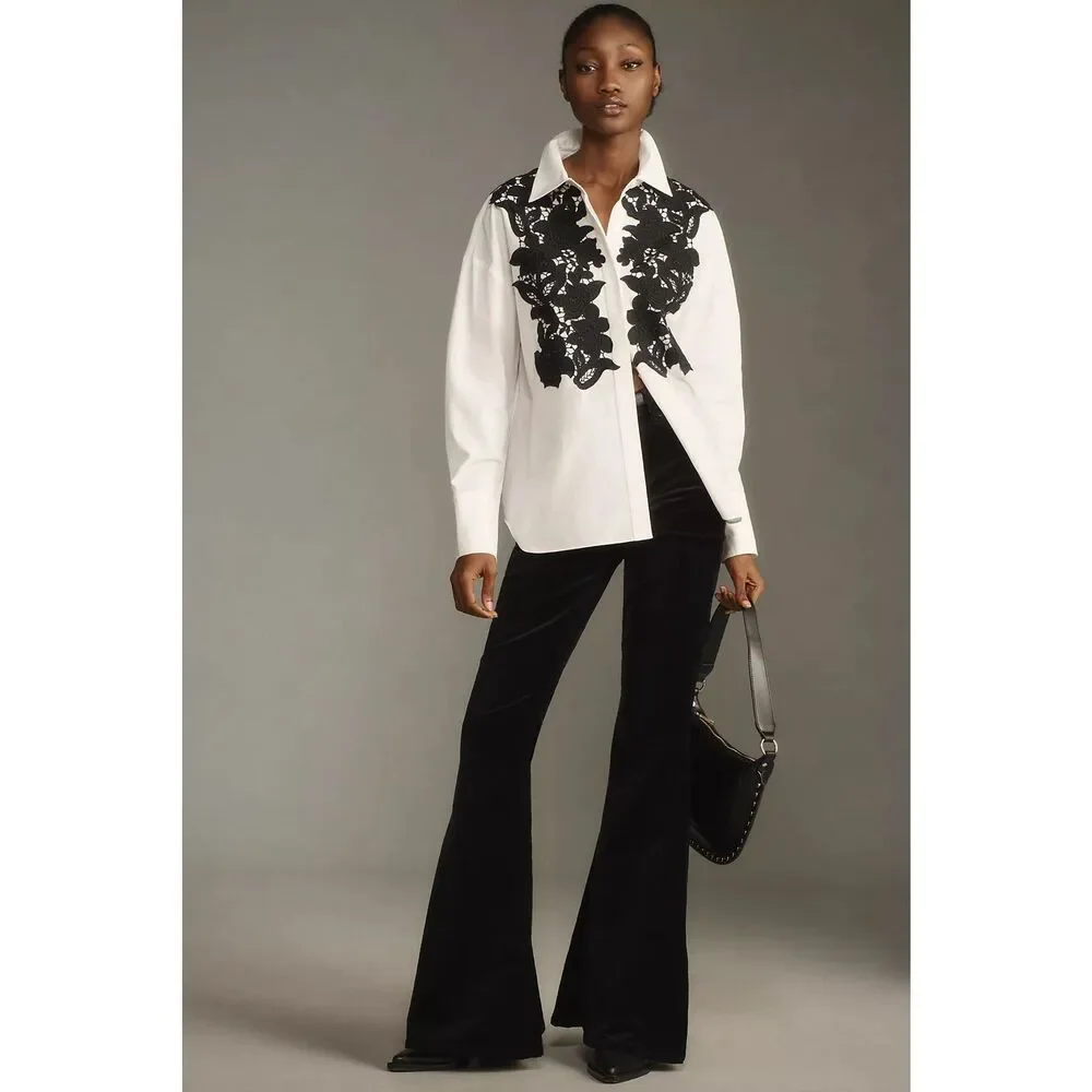 NWT Anthropologie Mare Mare Floral Tuxedo Buttondown Top Sz Small